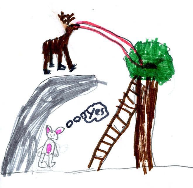 Is Laser Moose destroying somebody's tree house? I'm not sure what's going on here, but I like it!