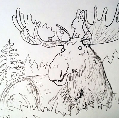 Early Moose Sketch